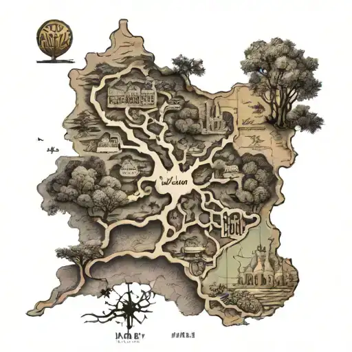 Iran's Map And A Pulm Tree In The Middle And A Sign Of Ahvaz City