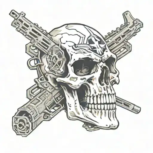 Punisher Skull With Military Basqur