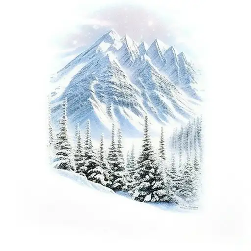 Mountain Scene In A Night