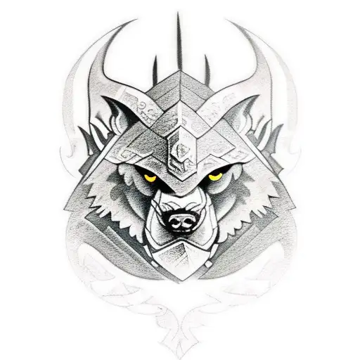 Dwarven Armor Shoulder Piece Tribal Wolf