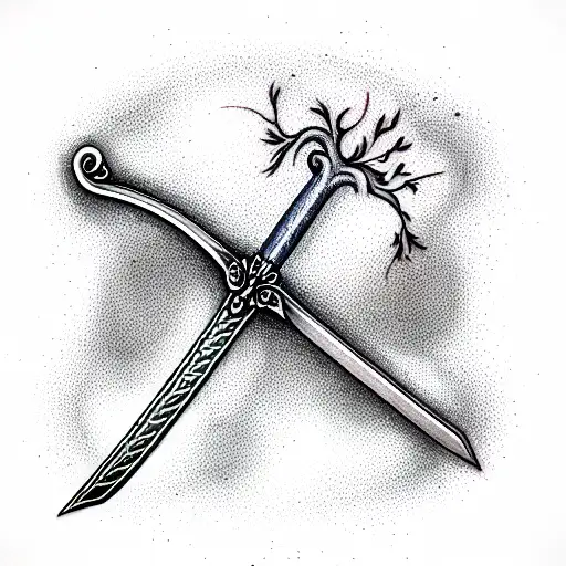 Sword With Tree Handle