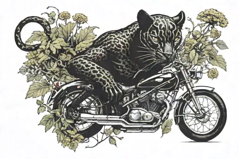 Surrounded By Dandelions There Is A Black Panther Animal Playing A Guitar With A Football Helmet