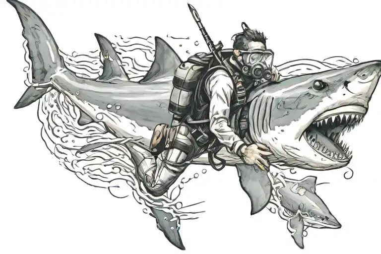 Diver And Shark Preso Il