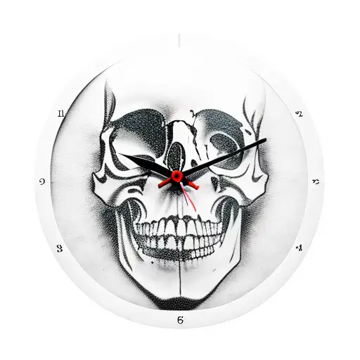 Eye Clock In The Top Of A Skull
