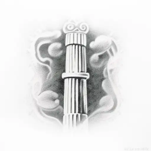 Greek Column Broken By Lightning