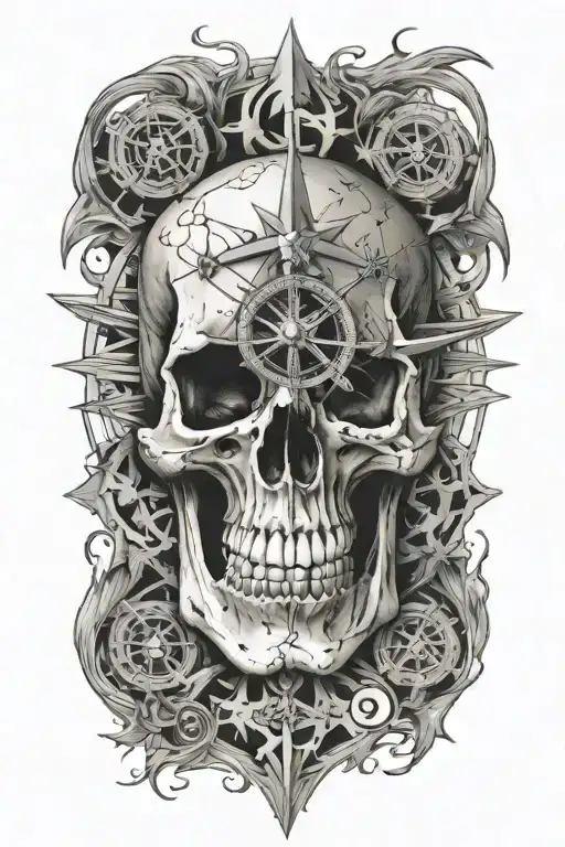 Skull Compass Rose