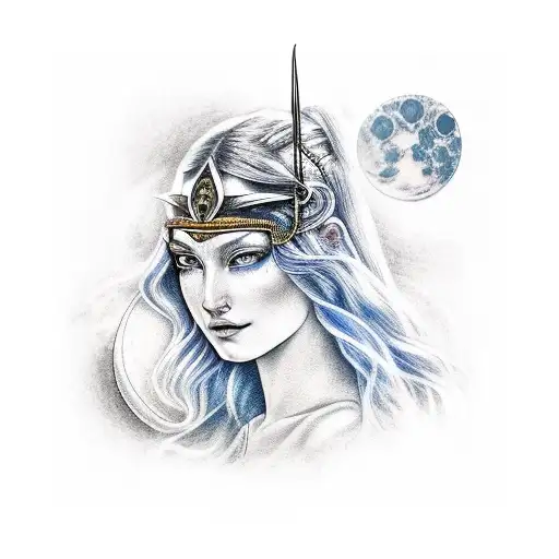 Artemis Goddess And A Moon Somewhere