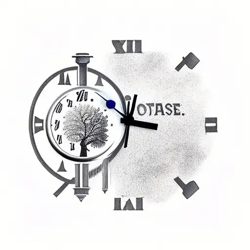 Stopwatch Or Clock And A Tree