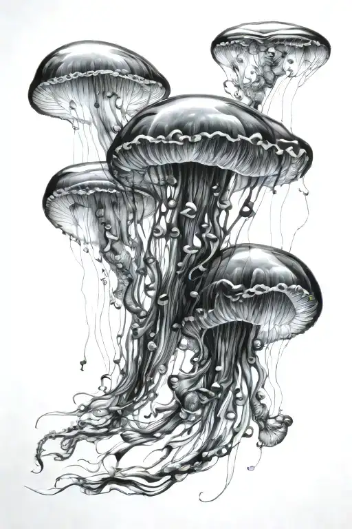 Moon Jelly Fish Swimming Gracefully