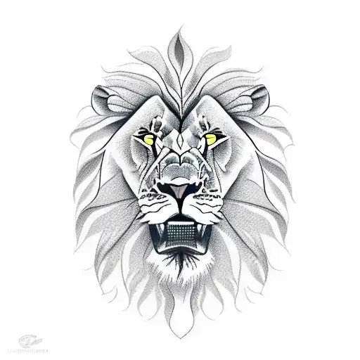 Face Of A Lion In The Shape Of South-africa Landshape