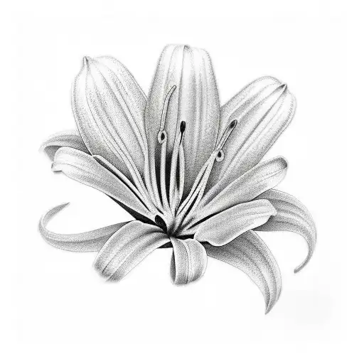 Lily With Daisy Intertwined Stems