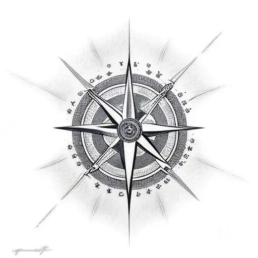 Birds With Rose And Compass Sleeve