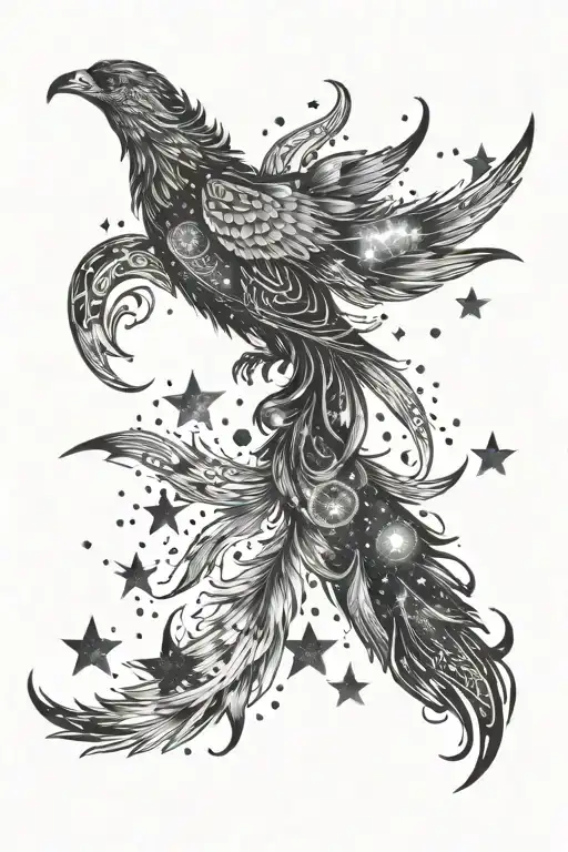 Phoenix Constellation With Names For The Stars