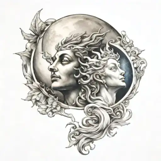 Goddess Of The Moon And God Of The Sun