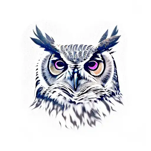 Horned Owl Made From Wysteria Vines And Flowers