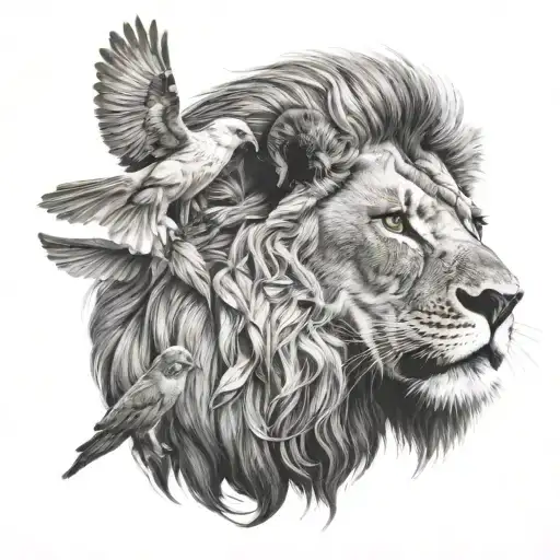 Lion With Dove