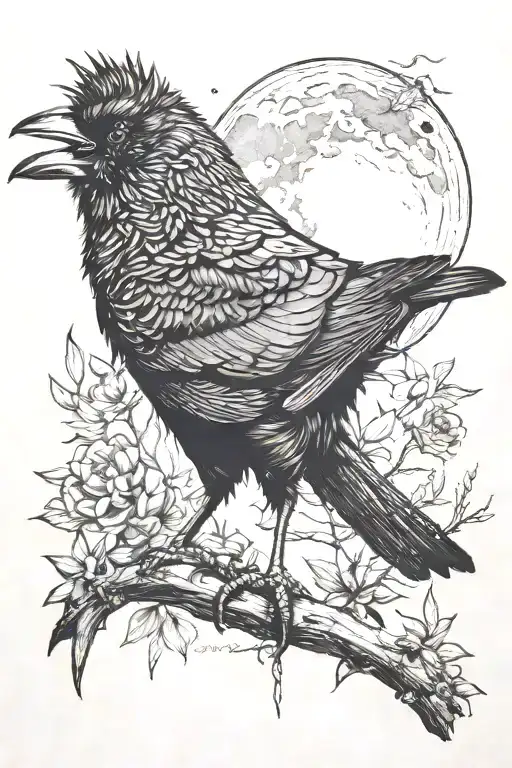 Crow And Moon