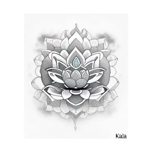 Kapala With Lotus Flowers