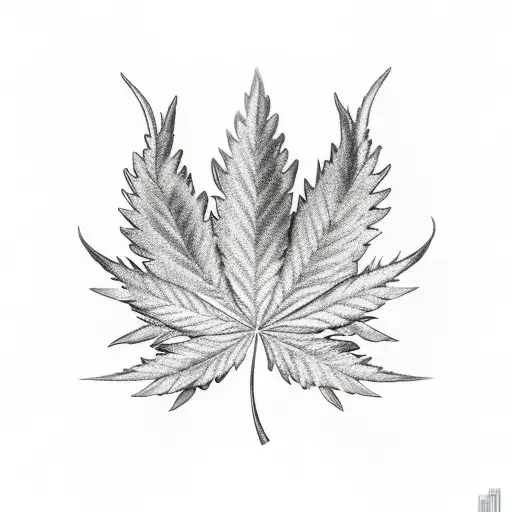 A Realistic Depiction Of A Cannabis Leaf Transforming Into A Majestic Phoenix