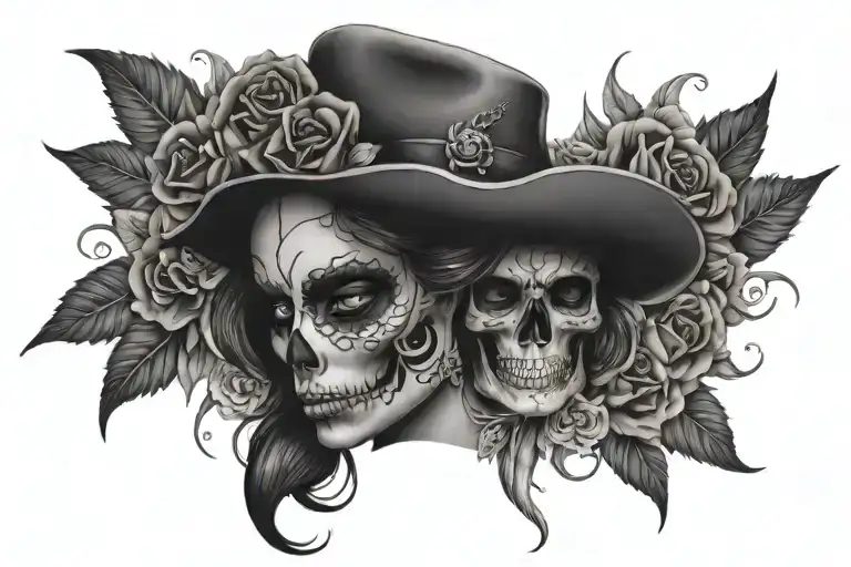 Dark Skull Chicano Girl