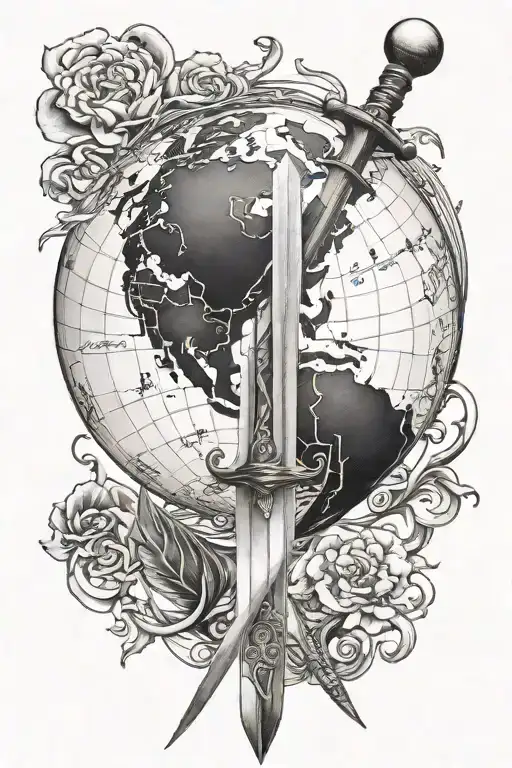 Sword With Globe As Handle