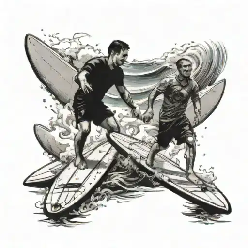Two Friends Going Surfing