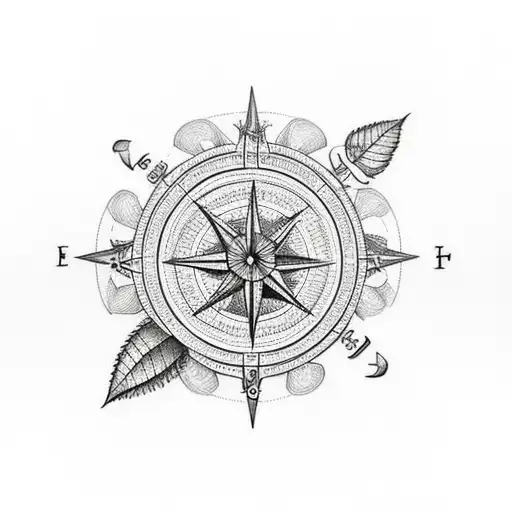 Bird With Roses And Compass Sleeve