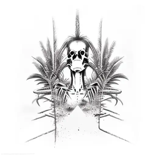 Beach Palm Tree Zombie Cyborg War Viet Nam