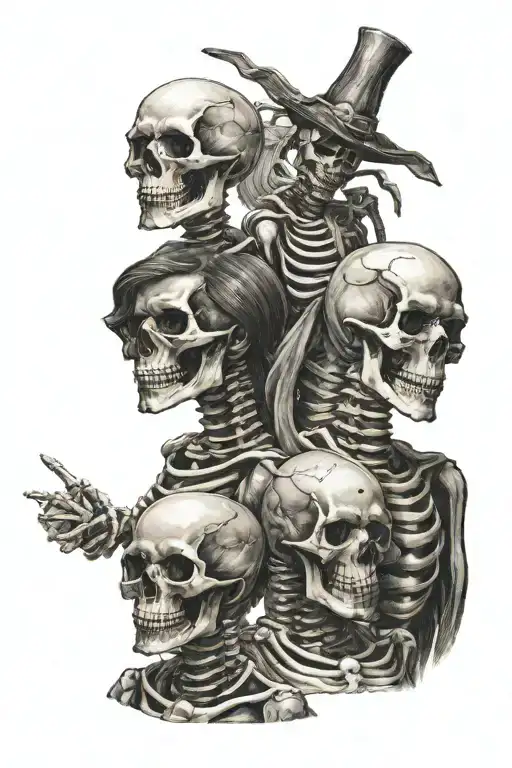 Skeleton Family Posing