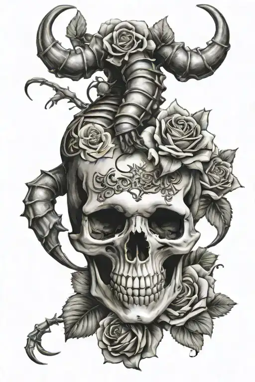 Skull Roses Scorpion
