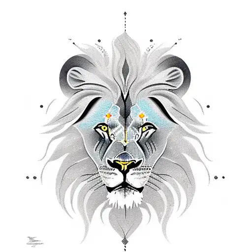 Lion Constelacion And Moon