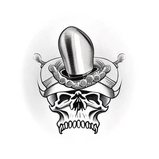 Skull With Breeze Pro In Mouth With Top Hat