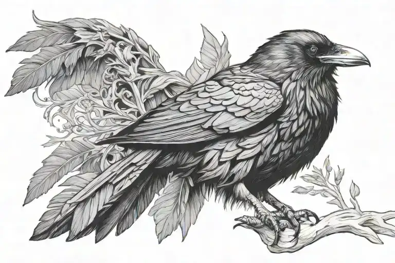 Raven Perched Regally