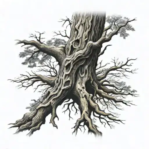 Tree Trunk With Ribbion