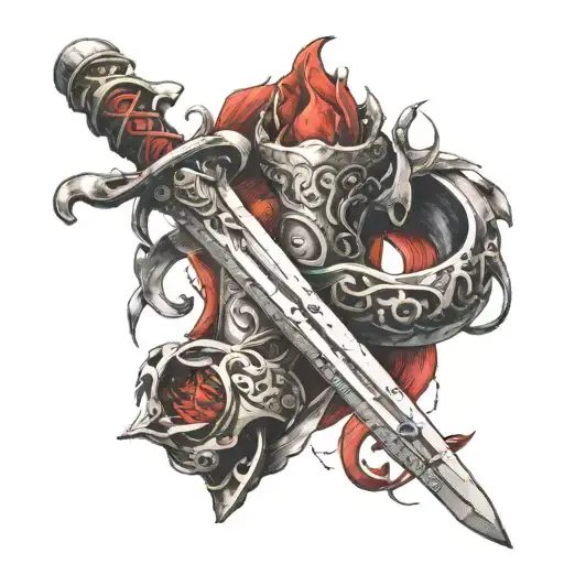 Narsil With The Ring Around The Hilt With Red Shards Of The Sword Underneath