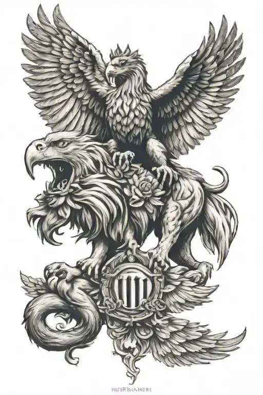 Strength Lion And Eagle