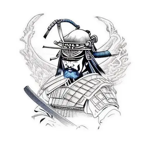 Samurai Warrior Riding A Motorcycle