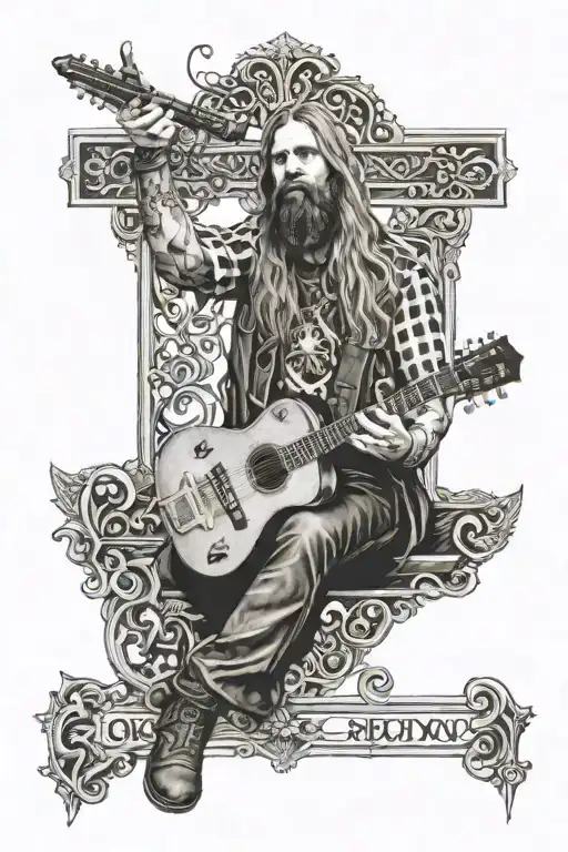 Zakk Wylde As Jesus With A Guitar Instead Of A Cross