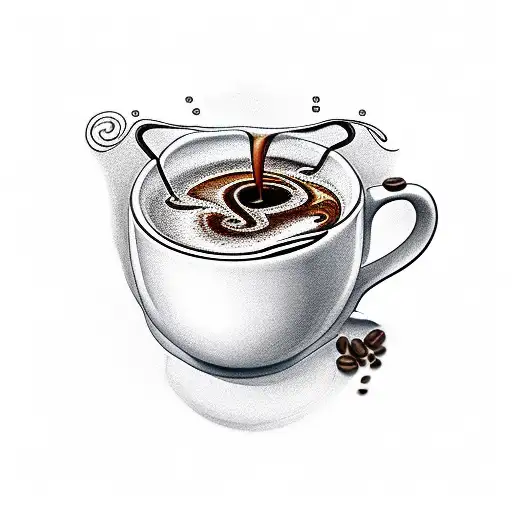 Cup Of Coffee With A Little Bit Of Spill