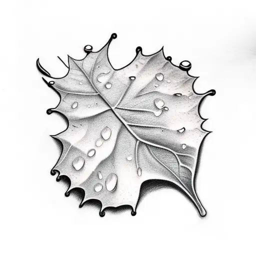 Leaf With Rain