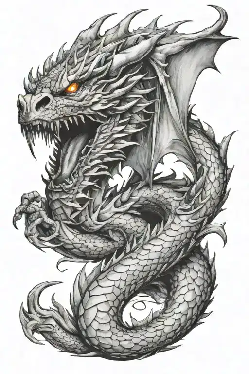 Ice Dragon Breathing Fire