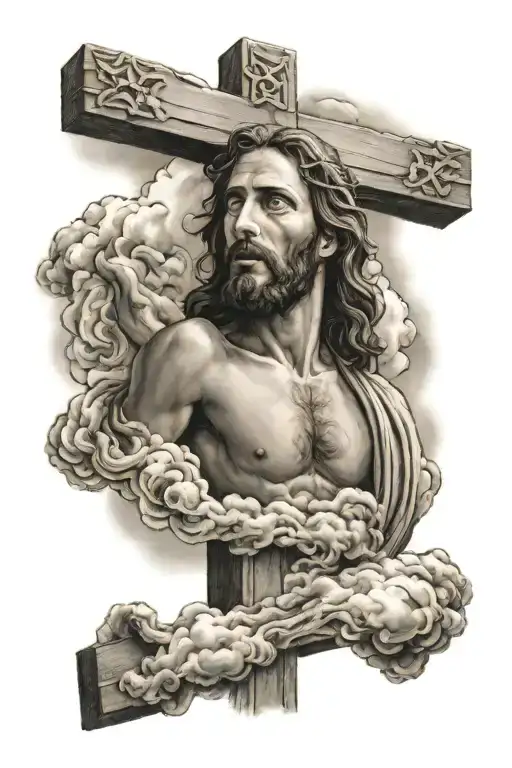 Jesus Christian Cross With Clouds