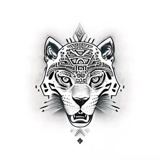 Jaguar With An Aztec Calendar