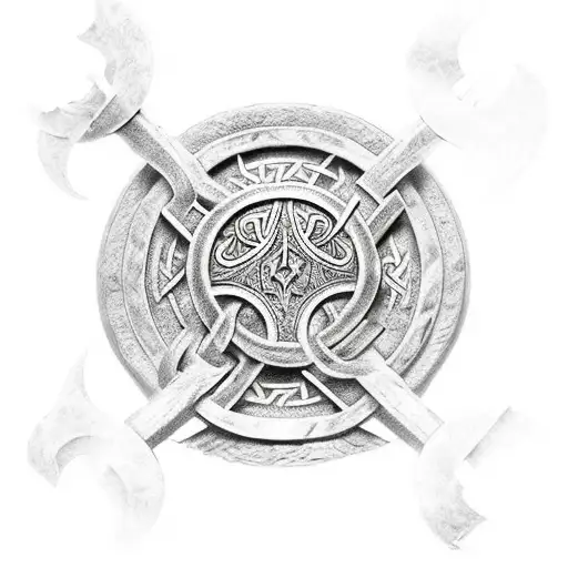 Chest Tattoo Of Viking And Roman Soldiers Clashing In The Center