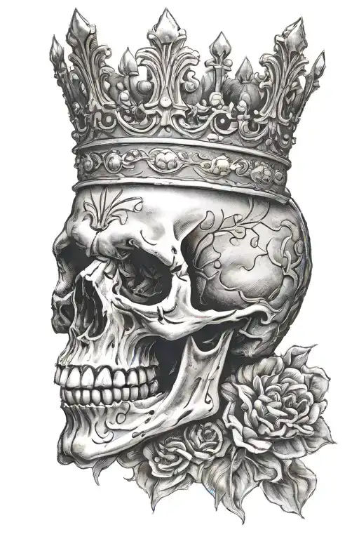 Skull Wearing Crown Missing Mandible