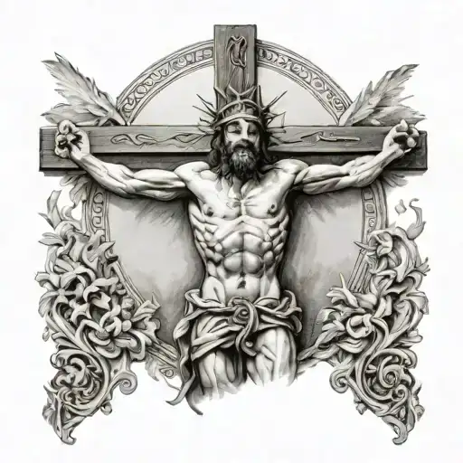 Crucifixion Of Jesus Christ And Dismas And Gestos