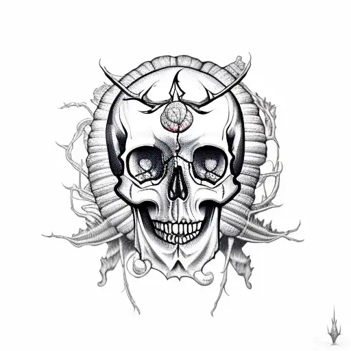 Pumpkin Skull With Blood