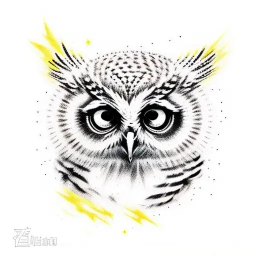 A Street-style Graffiti Artwork Featuring A Baby Owl Surrounded By Stars