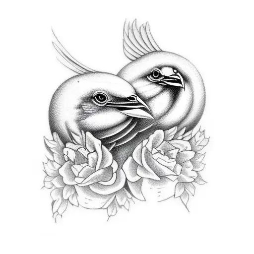 2 Swallow Birds With Quote