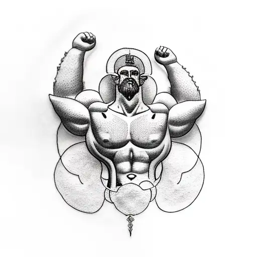 Greek Titan Atlas Holding Up The World On His Shoulders